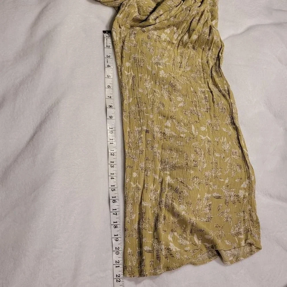 Lush Wide Leg Cropped‎ Balloon Sleeves Jumpsuit, Women's Size S, Green White